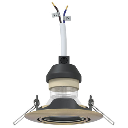 vidaXL Lampen Set van 24 Messing 9 cm Messing Inbouwlampen Ronde