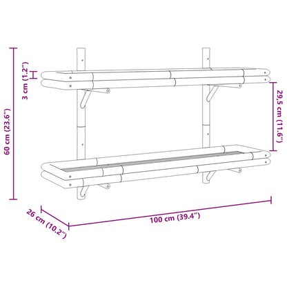 vidaXL Wandplank 2-Tier 100x26x60 cm Bamboe