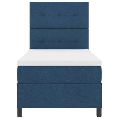 vidaXL Boxspring Bed met Matras Blauw 90x200 cm Stof
