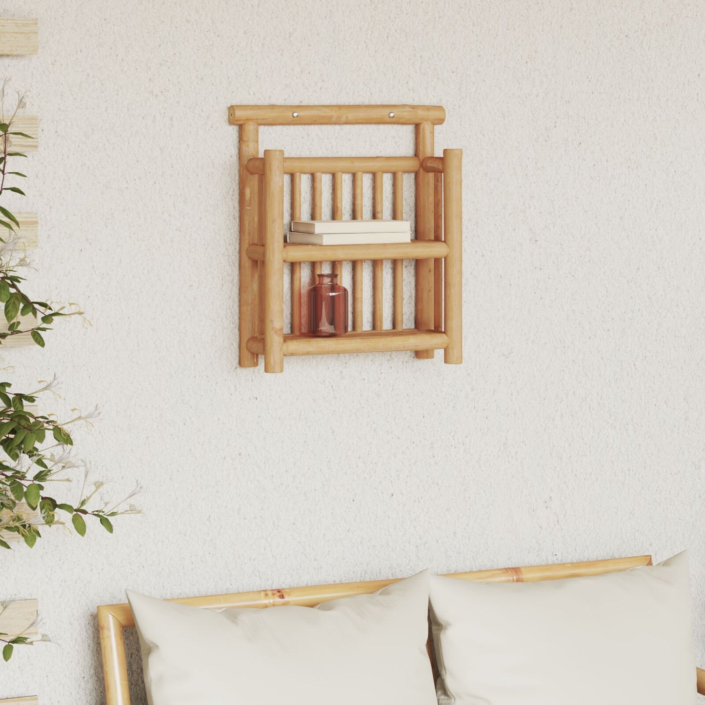 vidaXL Wandplank 2 niveau's 40x13x44 cm Bamboe