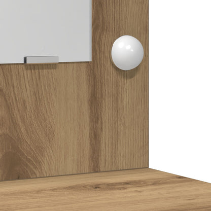 vidaXL 2-delige kaptafelset met LED Artisan Eiken Engineered Wood