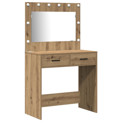 vidaXL 2-delige kaptafelset met LED Artisan Eiken Engineered Wood