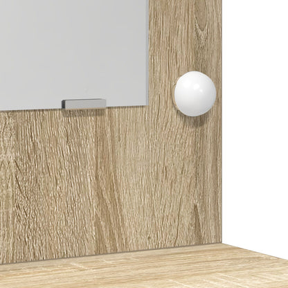 vidaXL 2-delige kaptafelset met LED in Sonoma eiken en gefabriceerd hout