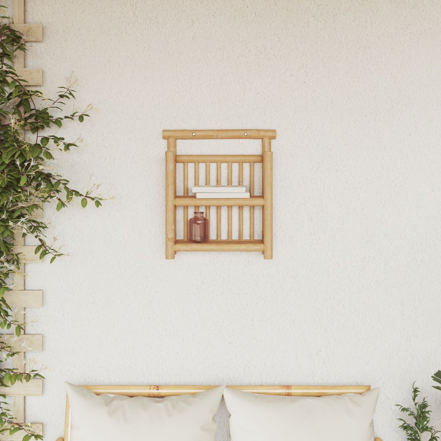 vidaXL Wandplank 2 niveau's 40x13x44 cm Bamboe