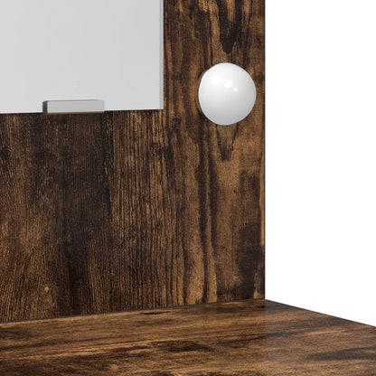 vidaXL 2-delige kaptafelset met LED Gerookt Eikenhout