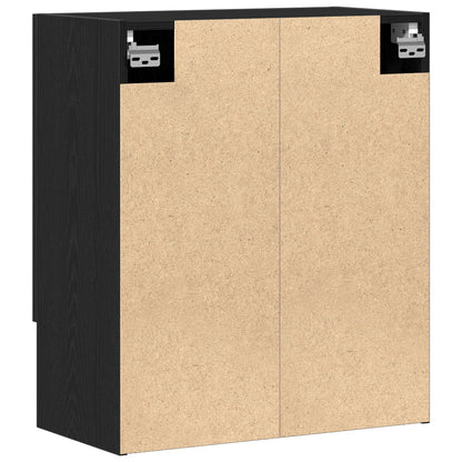 vidaXL Wandkast Zwart Eiken 60x31x70 cm Gemaakt van Hout