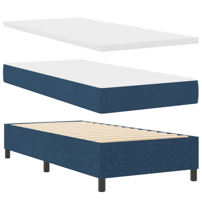 vidaXL Boxspring Bed met Matras Blauw 90x200 cm Stof
